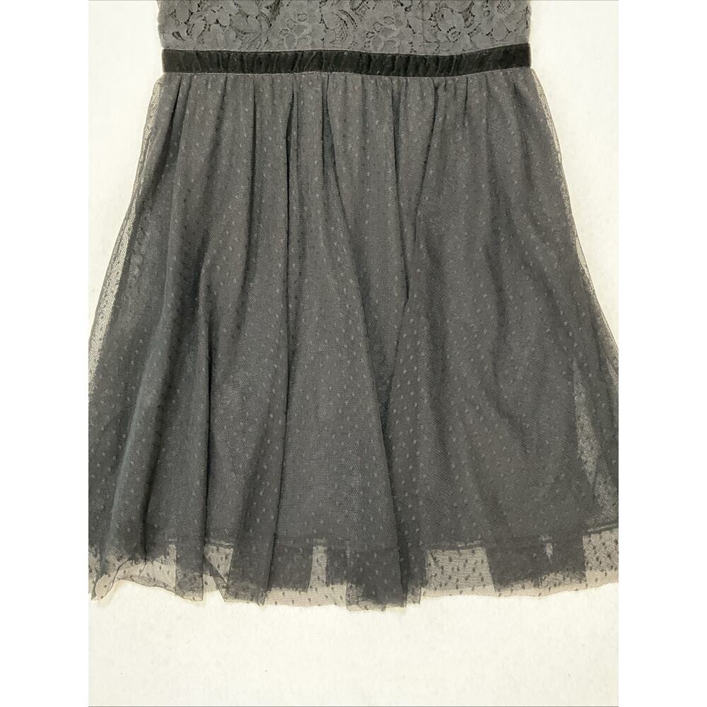 Disney Snow White Black Lace Rose Applique Dress M Goth Fairy Costume Wednesday - Picture 3 of 14